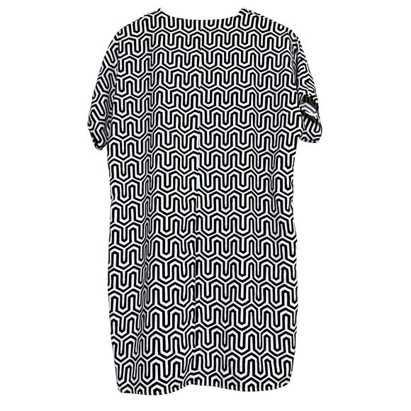 Chicos Dress Women 0 US Small Black Cream Geometric Boxy Comfort - Picture 2 of 4